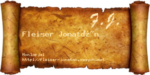 Fleiser Jonatán névjegykártya